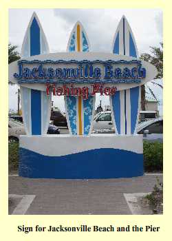 Sign for Jacksonville Beach and the Pier