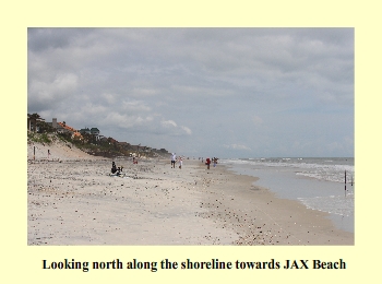 Looking north along the shoreline towards JAX Beach