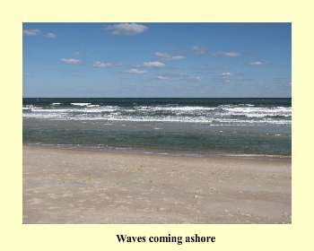 Waves coming ashore