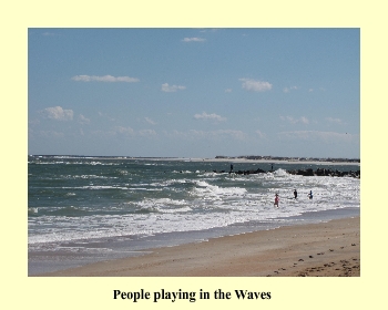 People playing in the Waves