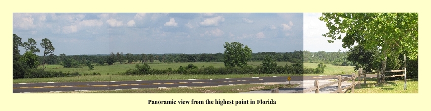 Panoramic view from the highest point in Florida