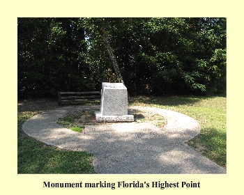 Monument marking Florida's Highest Point