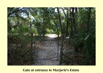 Gate at entrance to Marjorie's estate