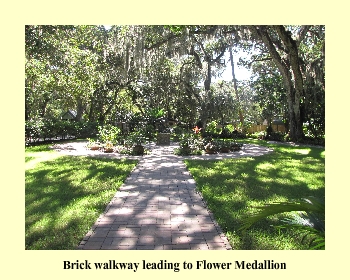 Brick walkway leading to Flower Medallion