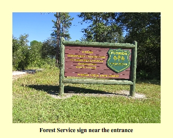 Forest Service sign near the entrance