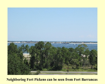 Neighboring Fort Pickens can be seen from Fort Barrancas