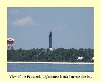 View of the Pensacola Lighthouse located across the bay