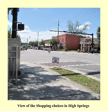 View of the Shopping choices in High Springs