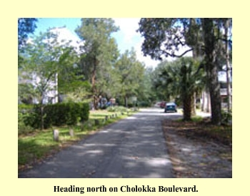 Heading north on Cholokka Boulevard.