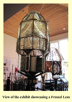 View of exhibit showcasing a Fresnel Lens