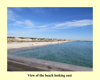 View of the beach looking east