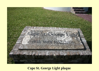 Cape St. George Light plaque