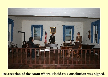 Re-creation of room where Florida's Constitution was signed.