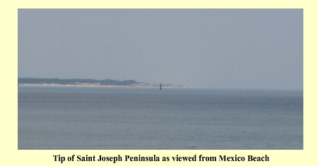 Tip of Saint Joseph Peninsula as viewed from Mexico Beach.