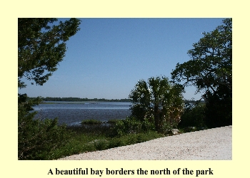 A beautiful bay borders the north of the park