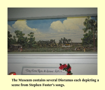 The Museum contains several Dioramas each depicting a scene from Stephen Foster's songs.
