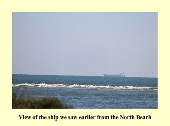 View of the ship we saw earlier from the North Beach